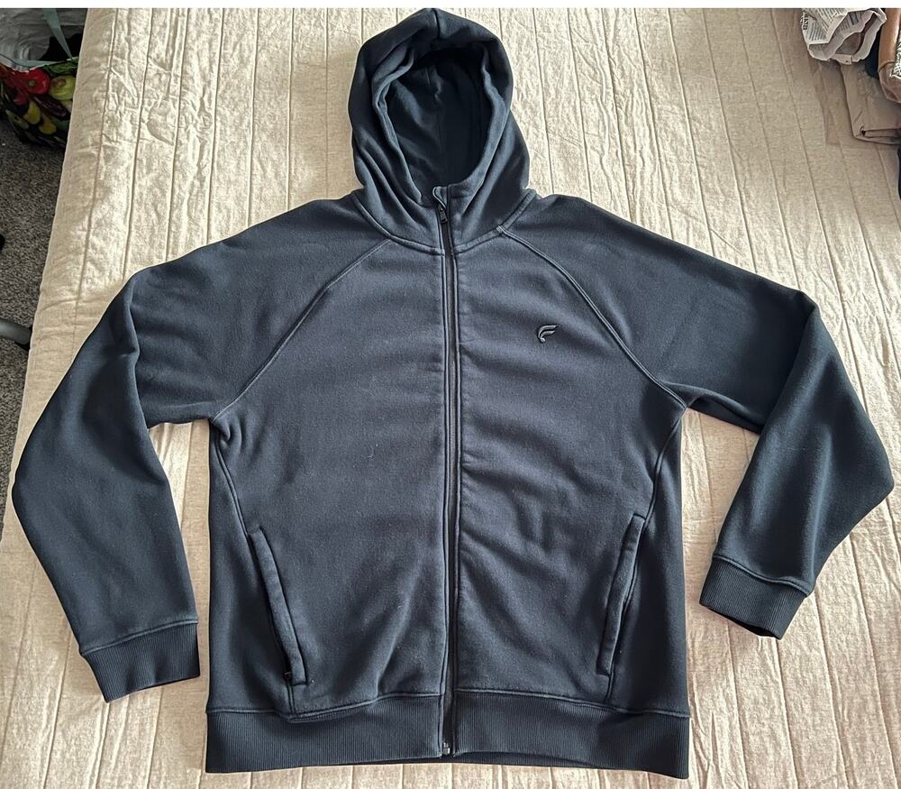 Fabletics Go-To Full Zip Fleece Hoodie Black Men's Size Large